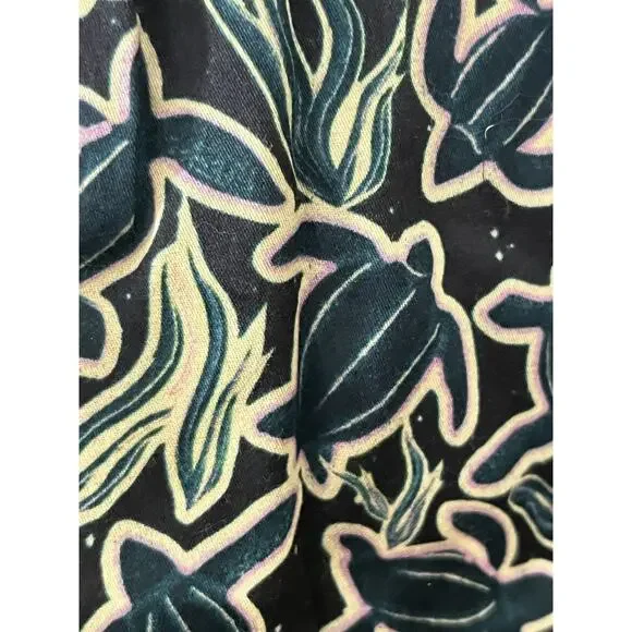 NEW LHD Blouson Shirt Dress •6• Black Sea Turtle Long Sleeve Rio Tie Waist $575 - Picture 8 of 12